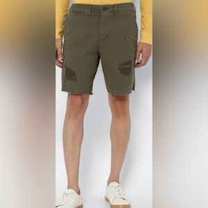 American Eagle Outfitters Green Distressed Jean Shorts